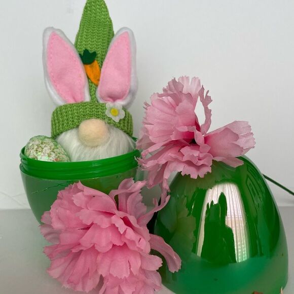 Easter Bunny Gnome Nested  in His Own Egg - Picture 1 of 4